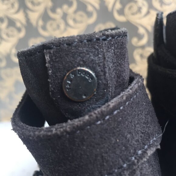 Rag and Bone Harrow Black Leather Block Heel Pushpin Close - size 36 5.5 Classic - Picture 9 of 12